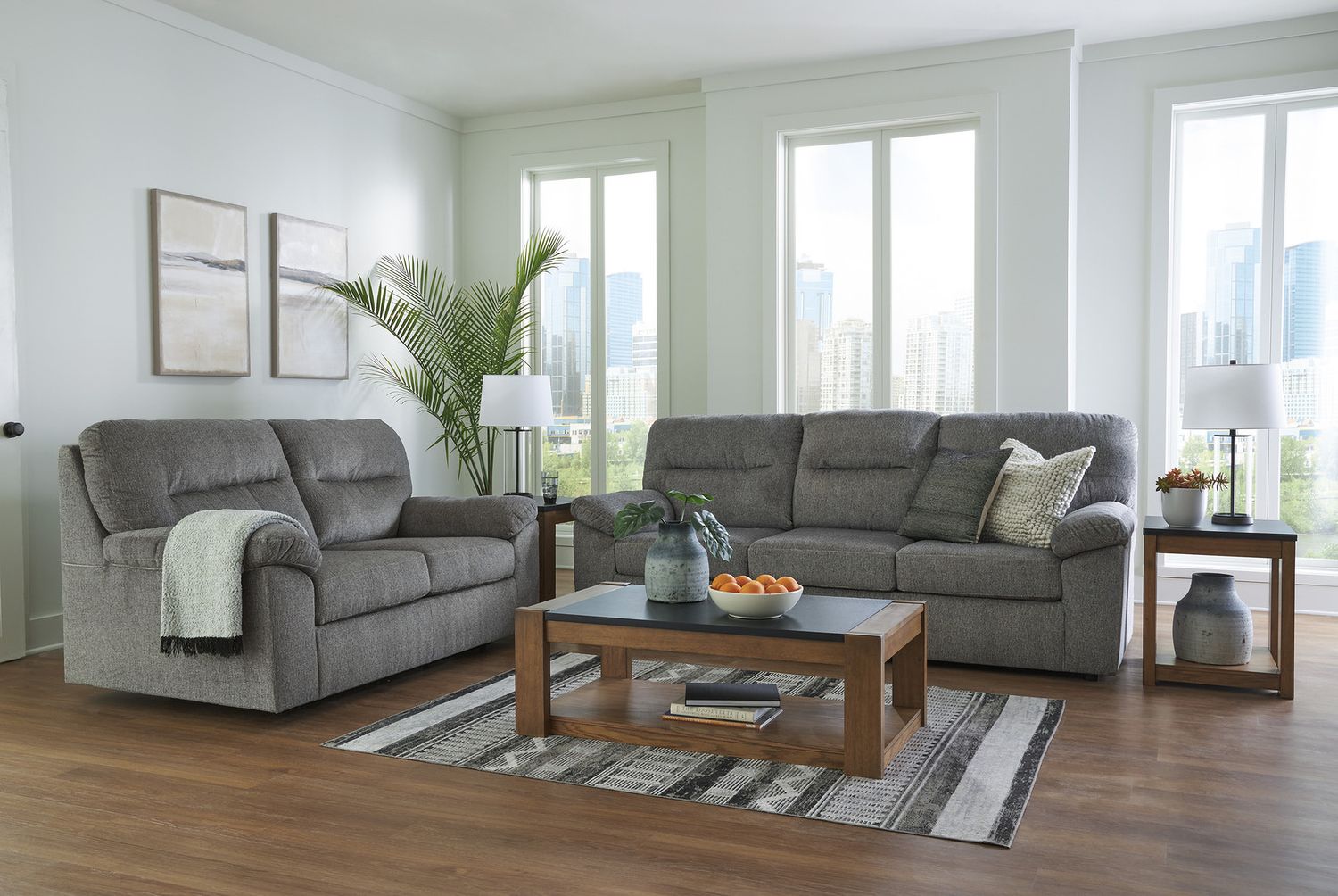 Bindura Glider Loveseat In Mineral 3030578