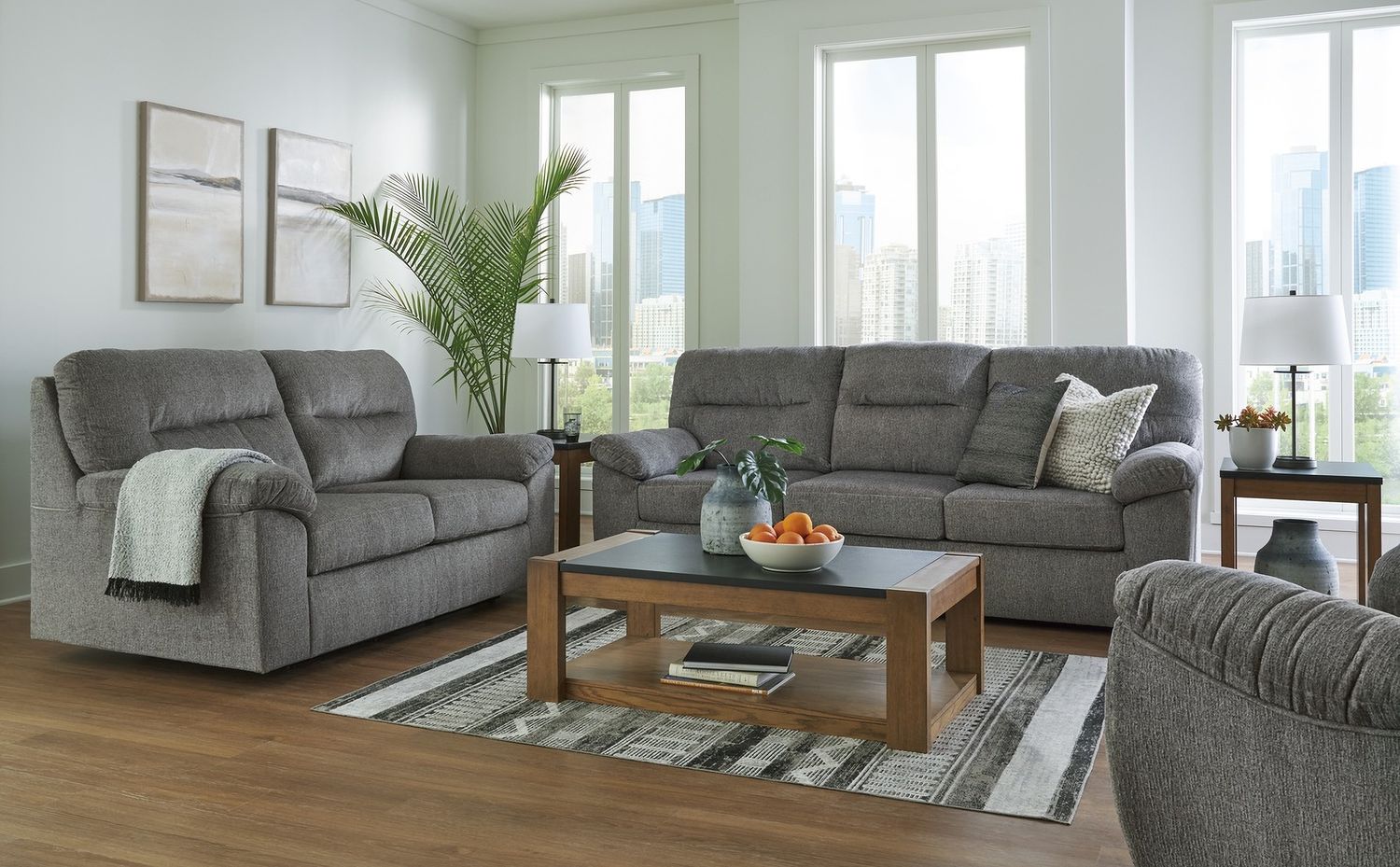 Bindura Glider Loveseat In Mineral 3030578