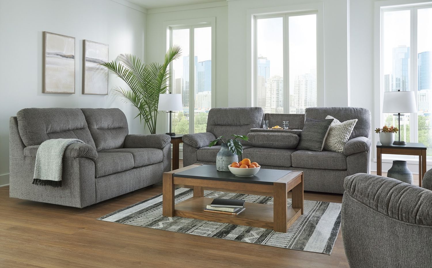 Bindura Glider Loveseat In Mineral 3030578