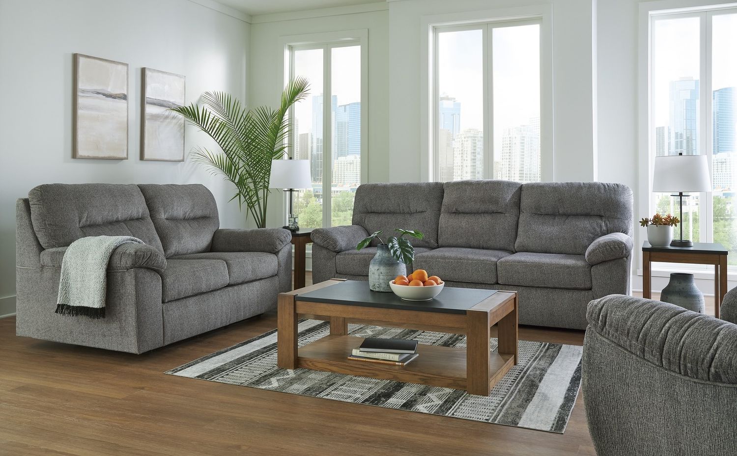 Bindura Glider Loveseat In Mineral 3030578