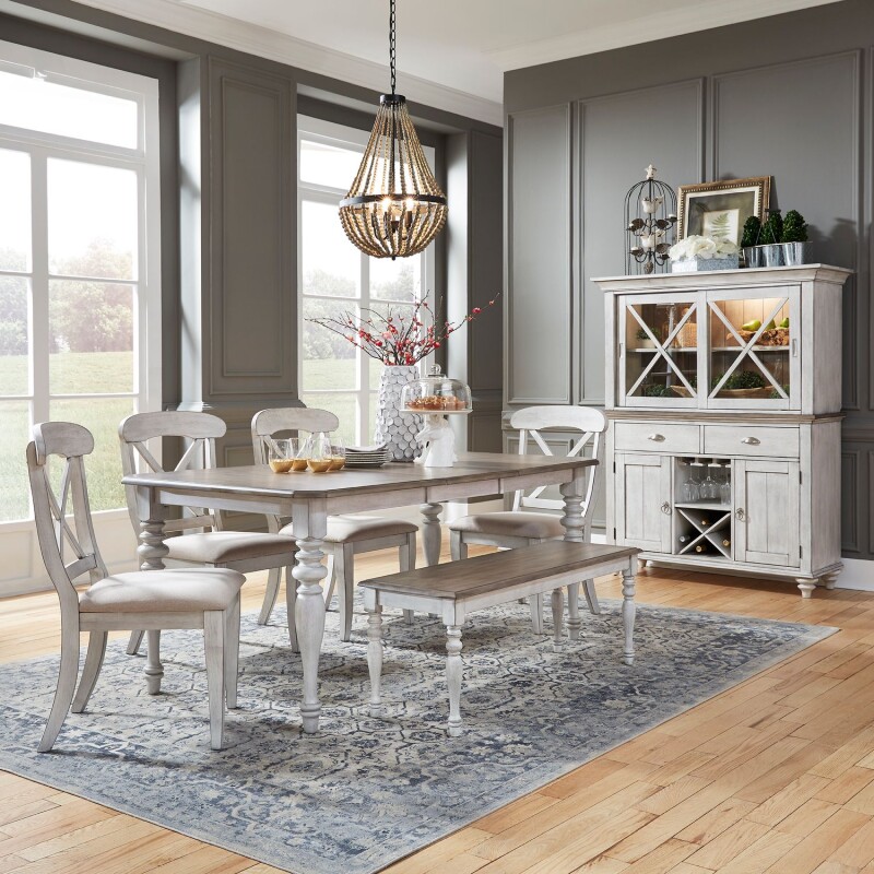 Ocean Isle 6 Piece Rectangular Table Set 303WCD6RTS
