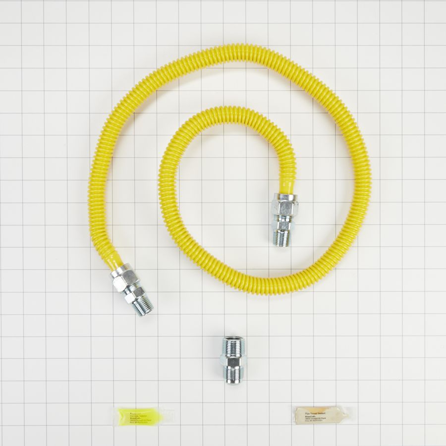 4' Gas Range Connector Kit With Two 1/2" & One 3/4" Male/female Connectors, And Sealant 3048KITRC