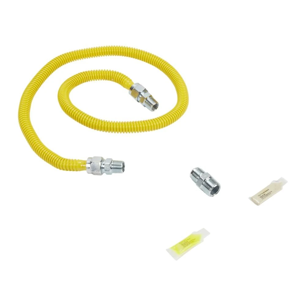 4' Gas Range Connector Kit with two 1/2" & one 3/4" male/female connectors, and sealant 3048KITRC
