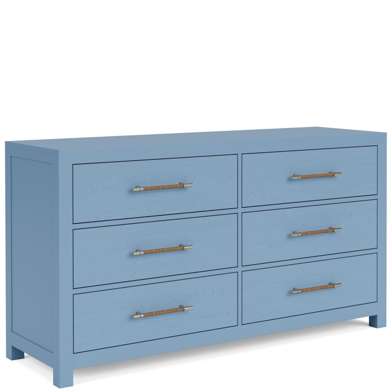 Rosalie 66" 6-Drawer Dresser-Blue 30735