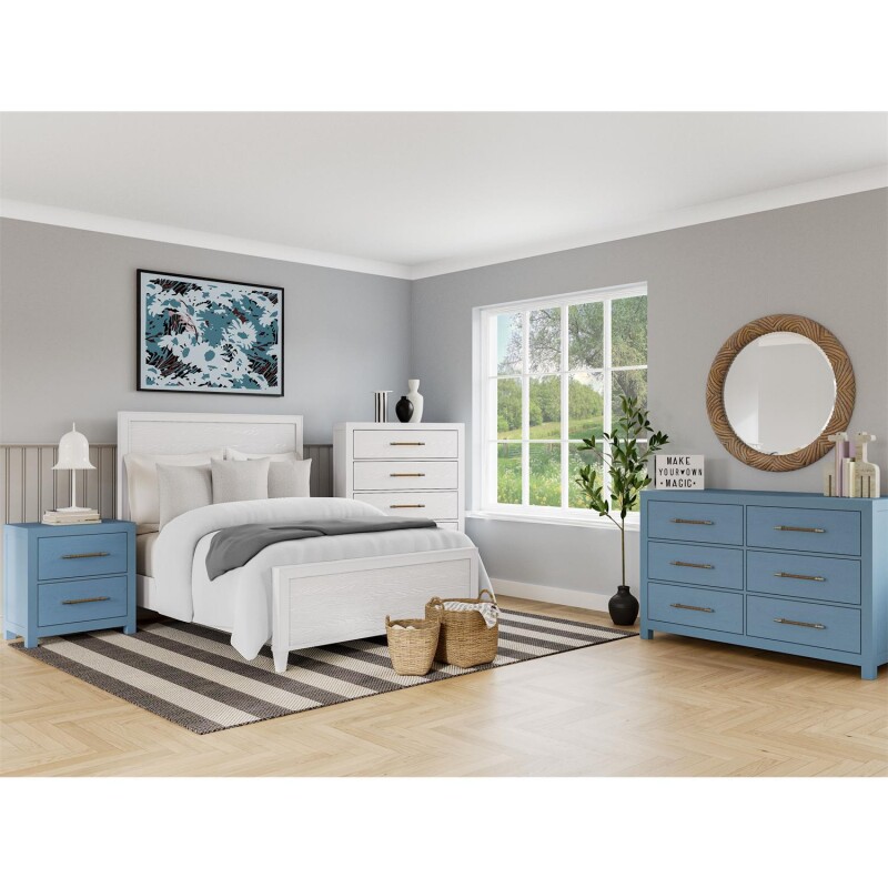 Rosalie 56" 6-Drawer Dresser-Blue 30767