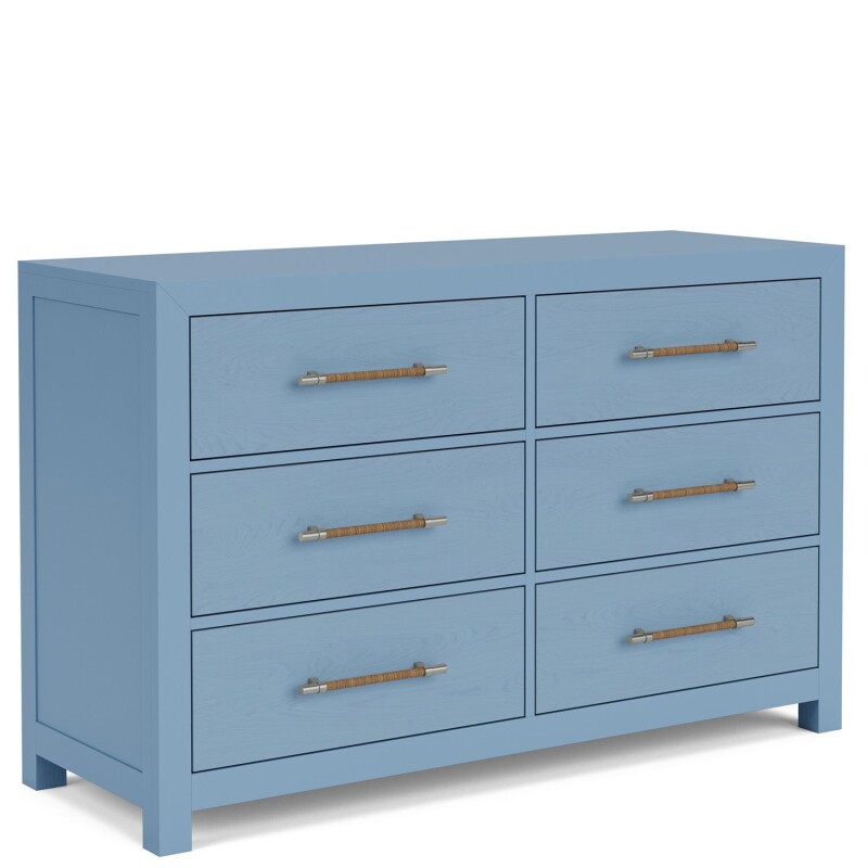 Rosalie 56" 6-Drawer Dresser-Blue 30767