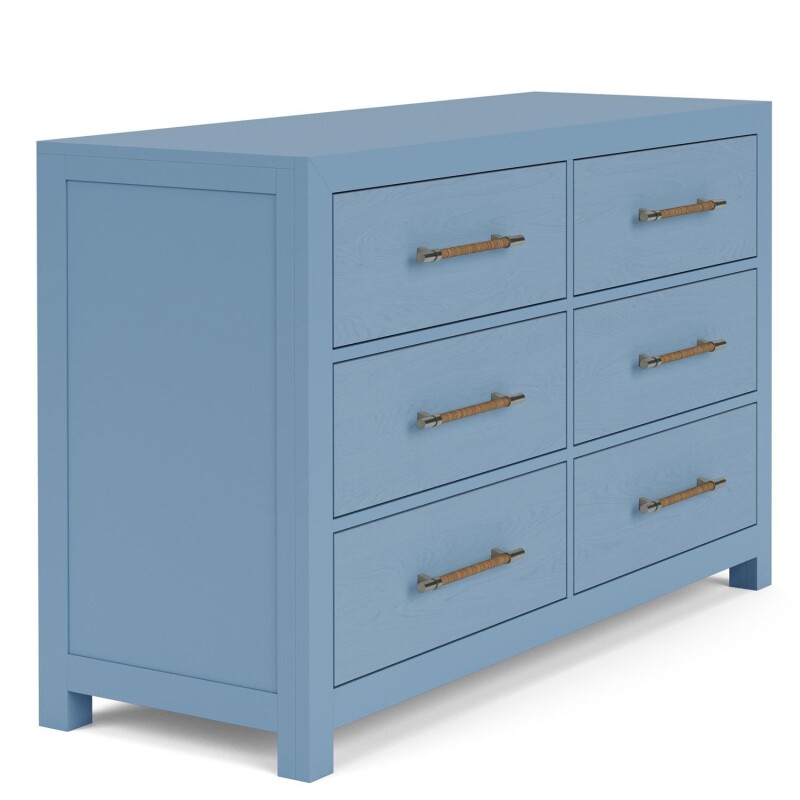 Rosalie 56" 6-Drawer Dresser-Blue 30767