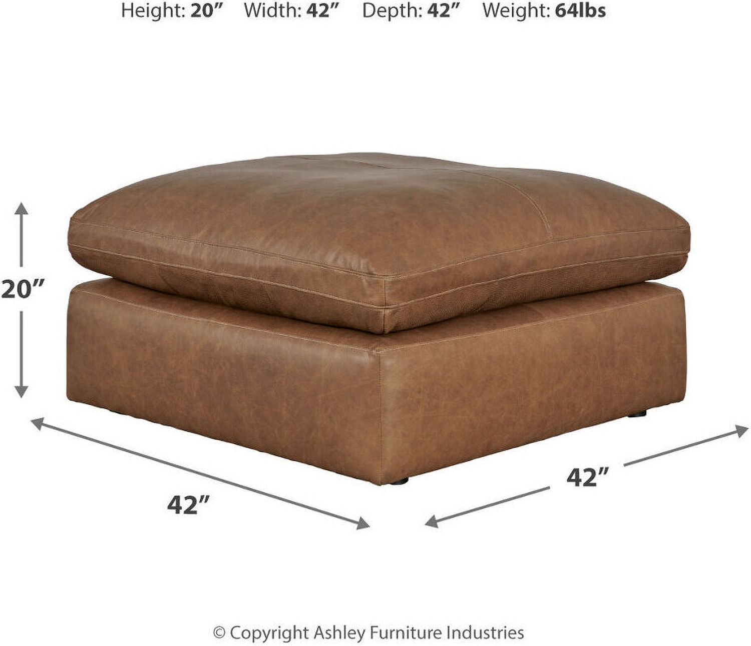 Emilia Oversized Accent Ottoman In Caramel 3090108