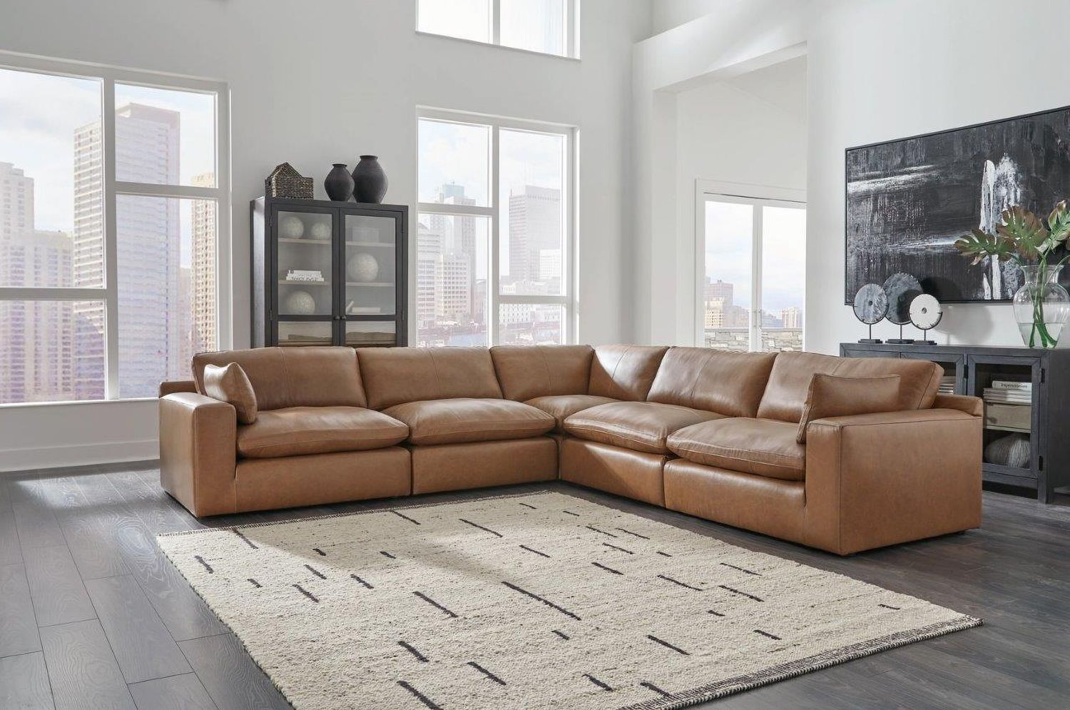 Emilia 5-Piece Sectional In Caramel 30901S4