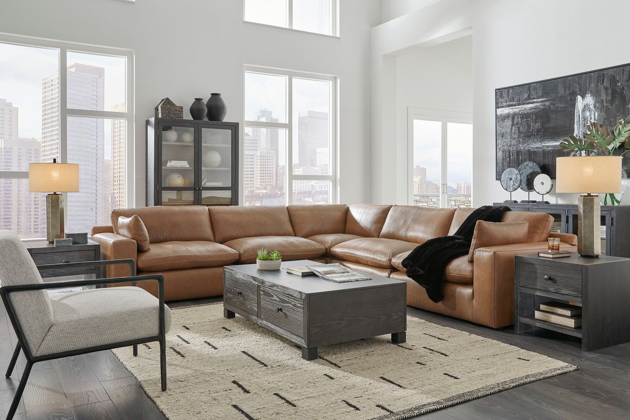 Emilia 5-Piece Sectional In Caramel 30901S4