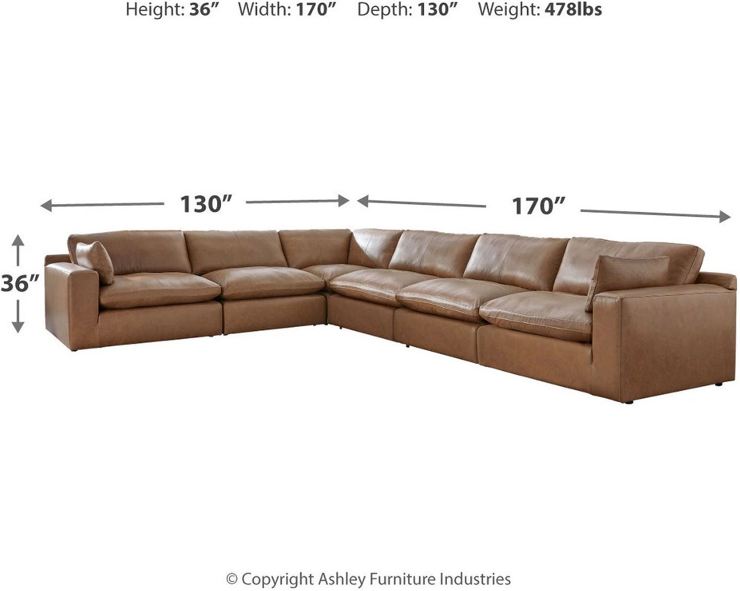 Emilia 6-Piece Sectional In Caramel 30901S5