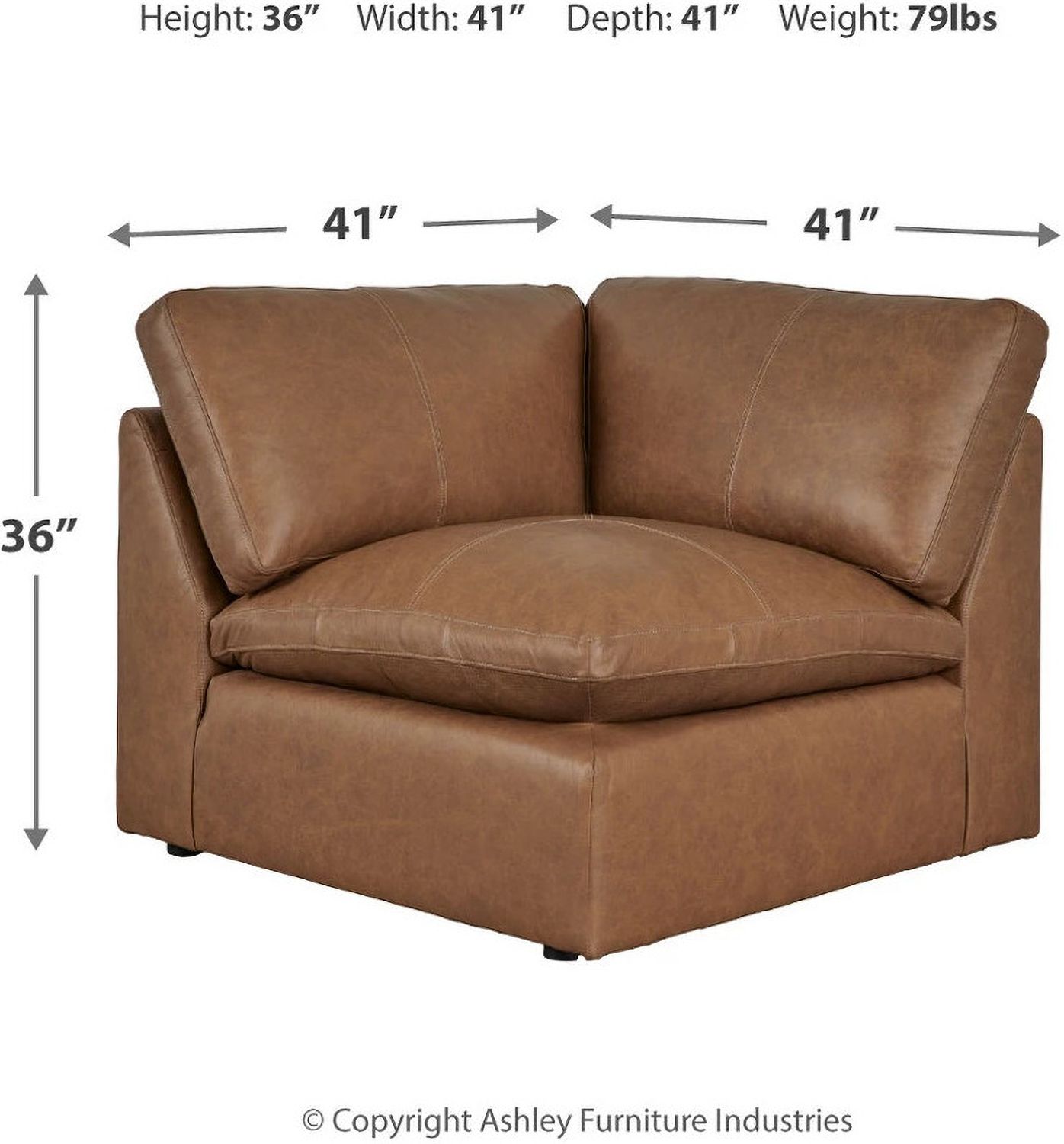 Emilia 5-Piece Sectional and Ottoman In Caramel 30901U1