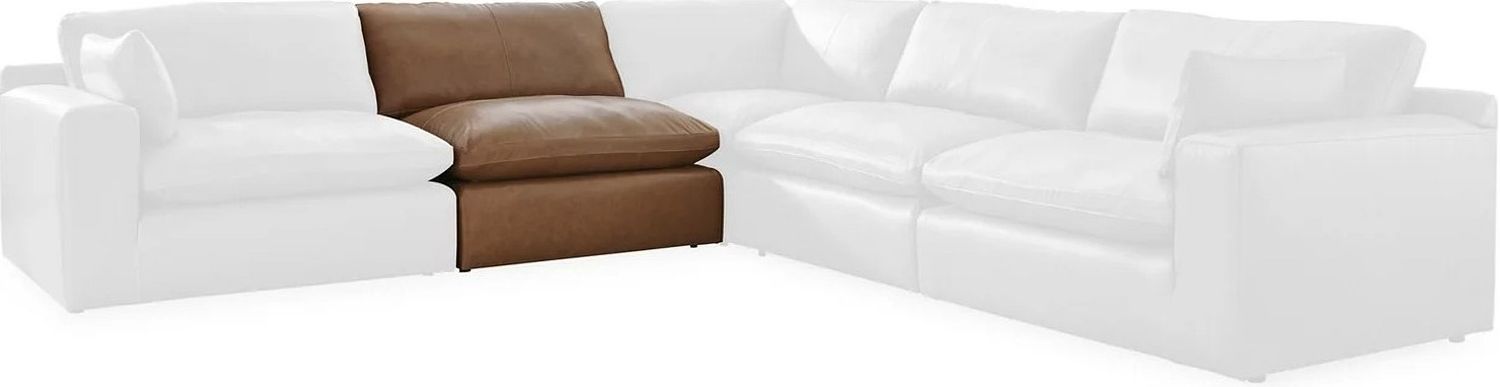 Emilia 5-Piece Sectional and Ottoman In Caramel 30901U1