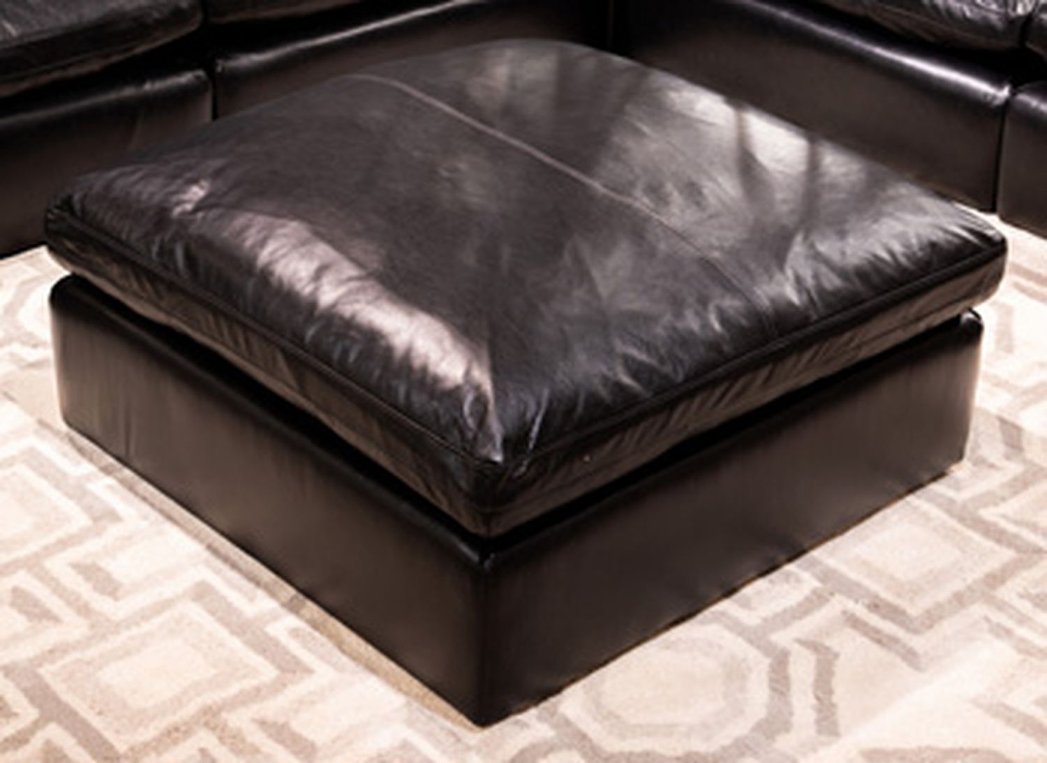 Emilia Oversized Accent Ottoman In Black 3090208