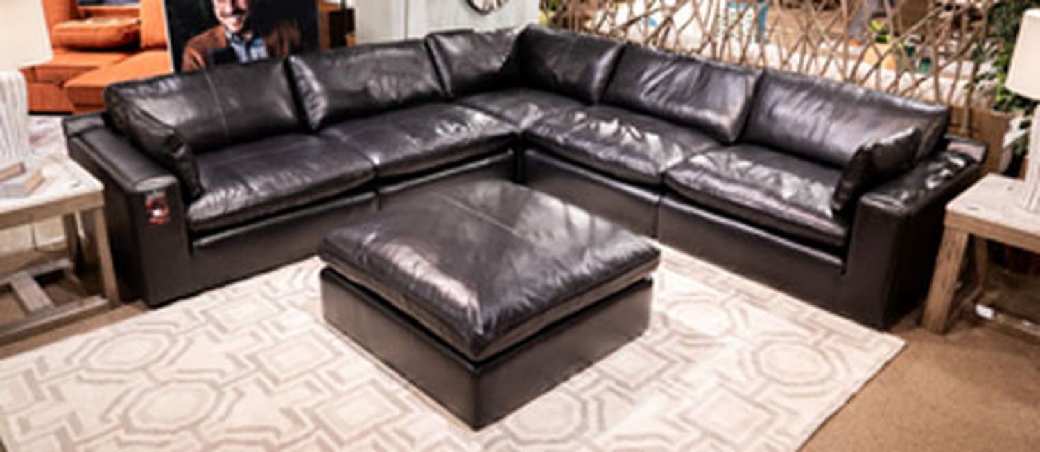 Emilia Oversized Accent Ottoman In Black 3090208