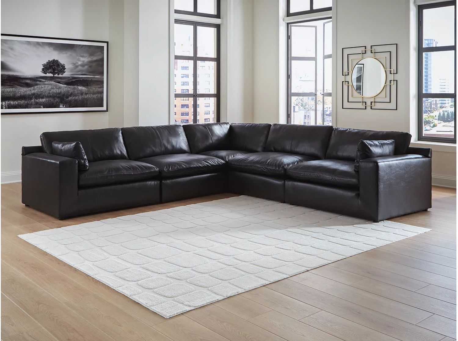 Emilia 5-Piece Sectional In Black 30902S4