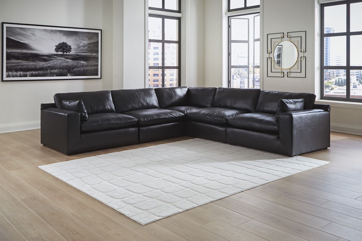 Emilia 5-Piece Sectional In Black 30902S4