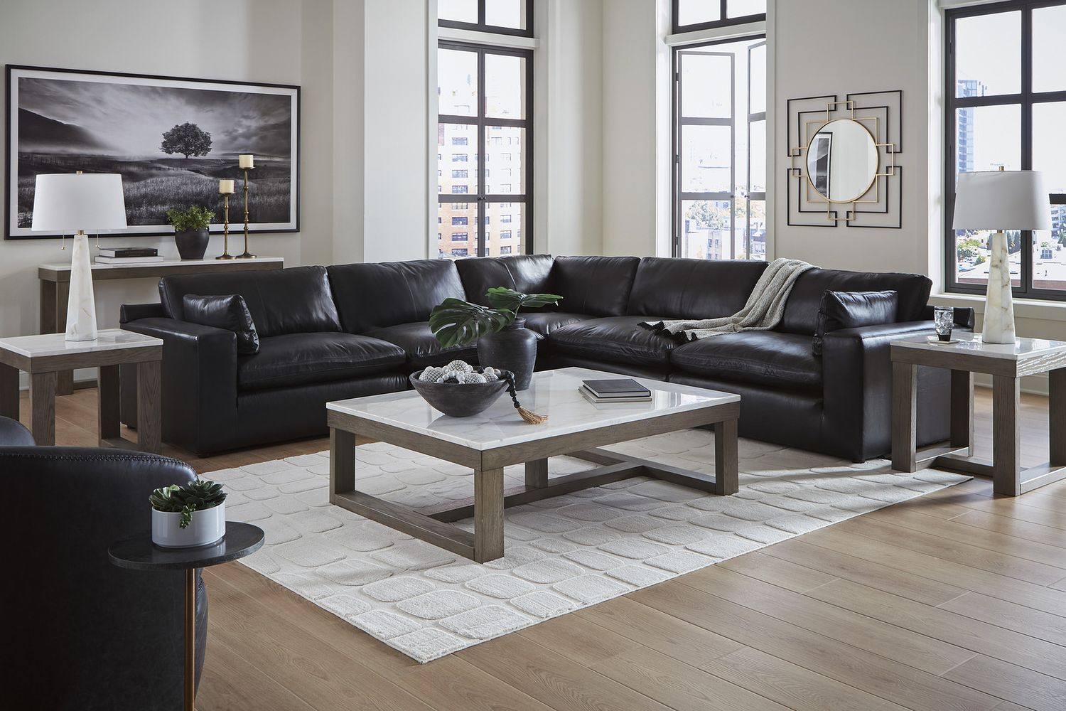 Emilia 5-Piece Sectional In Black 30902S4
