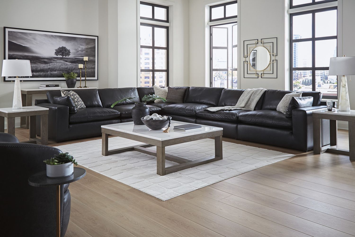 Emilia 6-Piece Sectional In Black 30902S5
