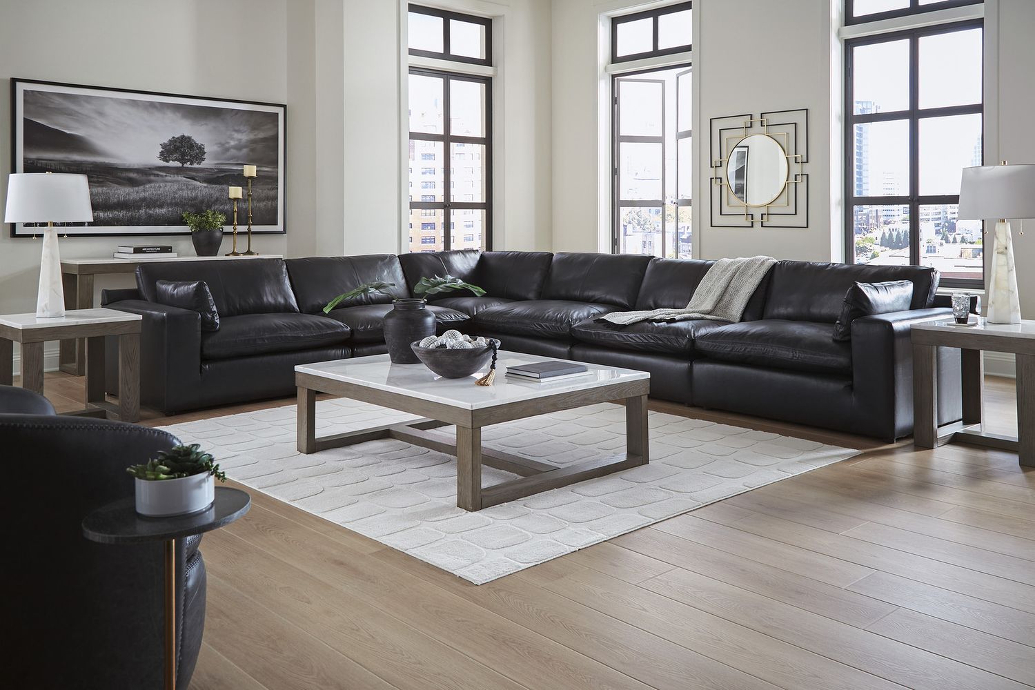 Emilia 6-Piece Sectional In Black 30902S5