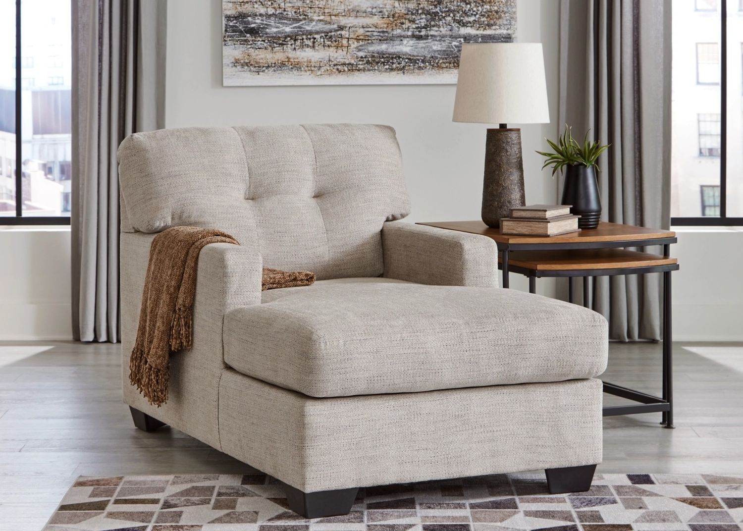 Mahoney Chaise In Pebble 3100415