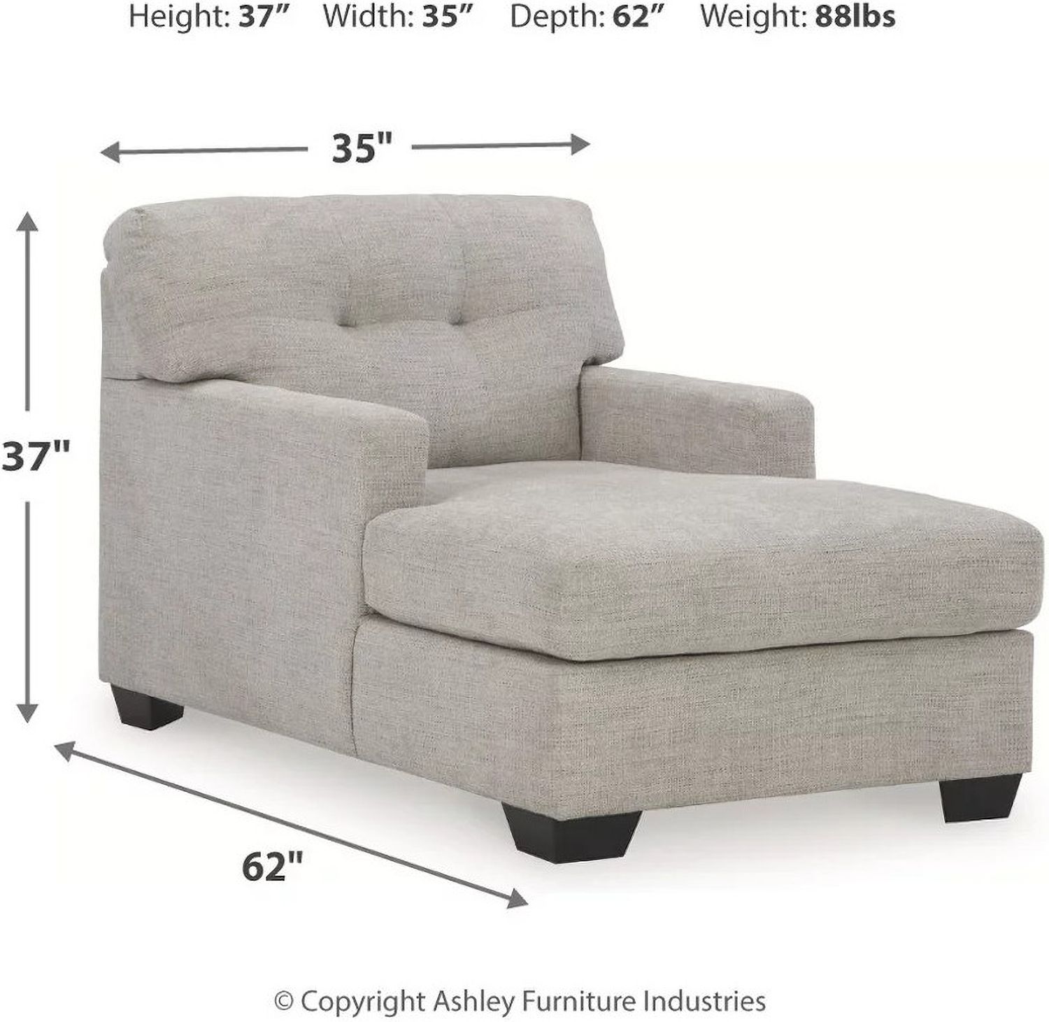 Mahoney Chaise In Pebble 3100415