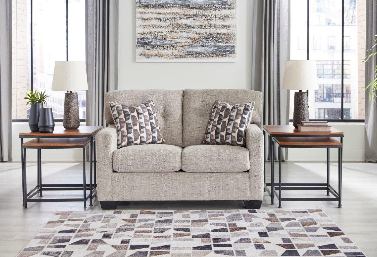 Mahoney Loveseat In Pebble 3100435