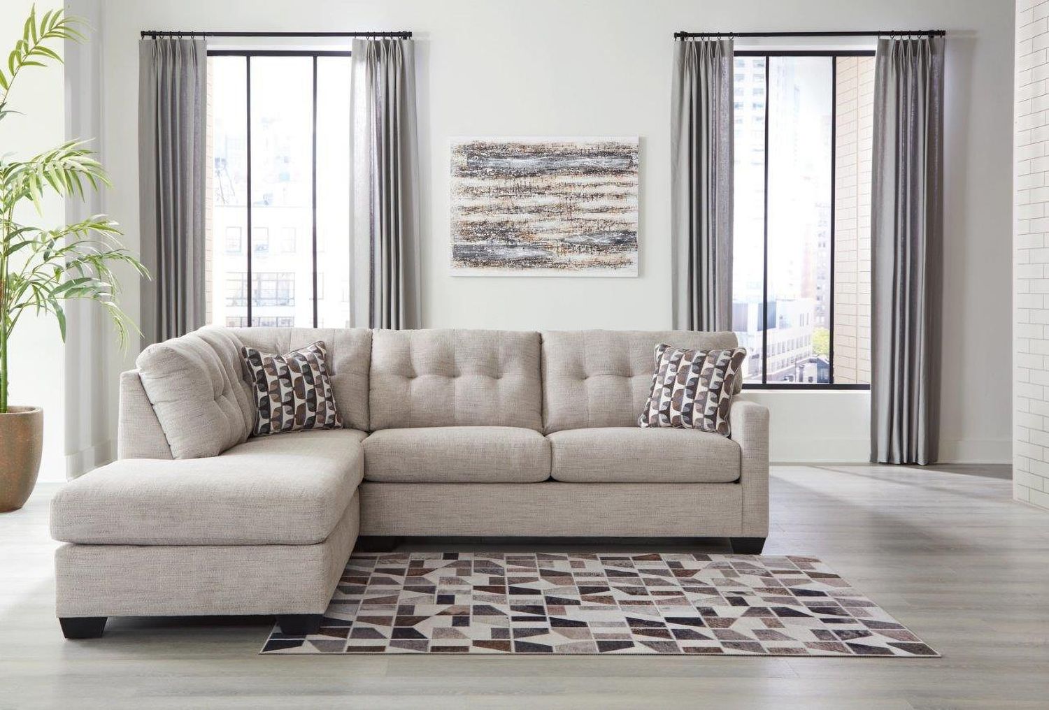 Mahoney 2-Piece LAF Sectional with Chaise In Pebble 31004S1