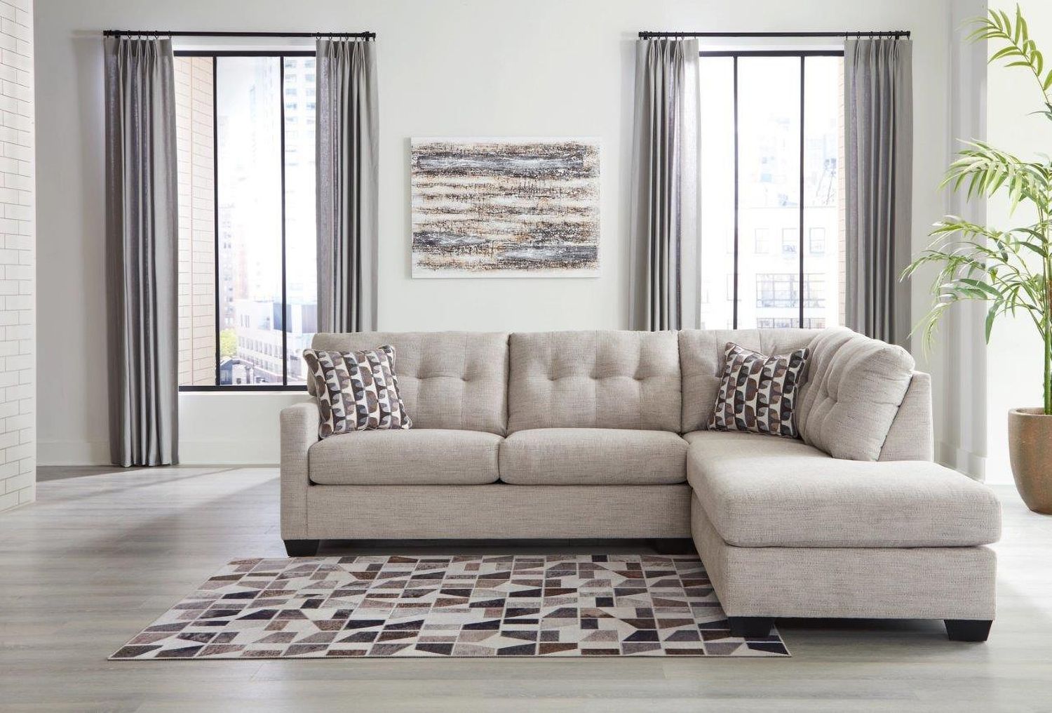 Mahoney 2-Piece RAF Sectional with Chaise In Pebble 31004S2