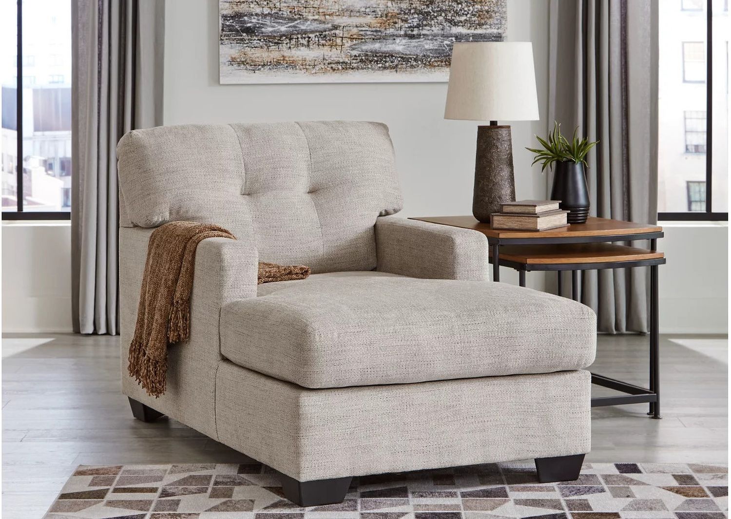 Mahoney Living Room Set In Pebble 31004U1