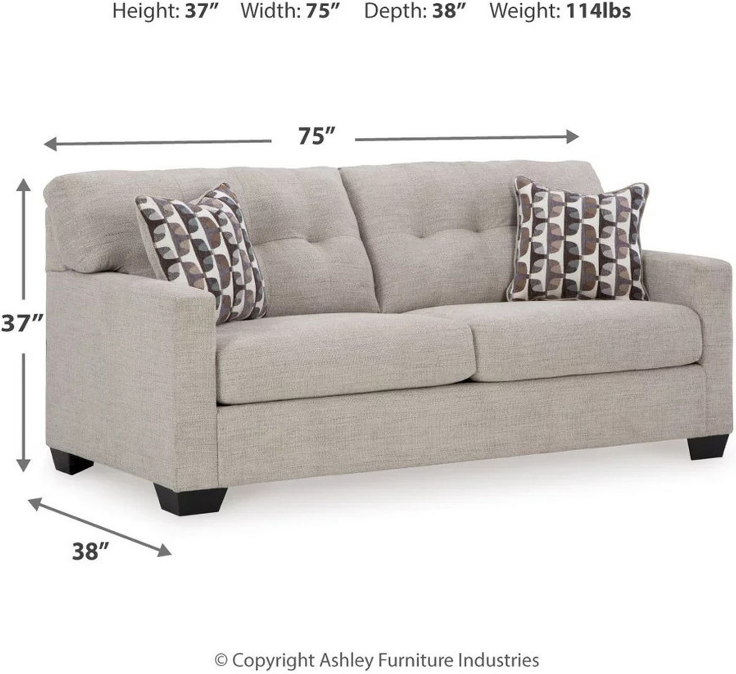 Mahoney Living Room Set In Pebble 31004U1