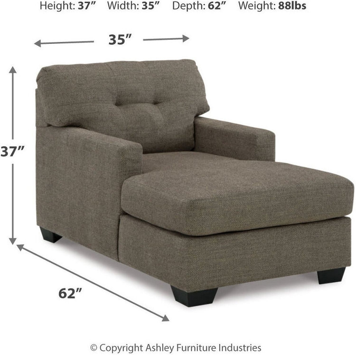 Mahoney Chaise In Chocolate 3100515