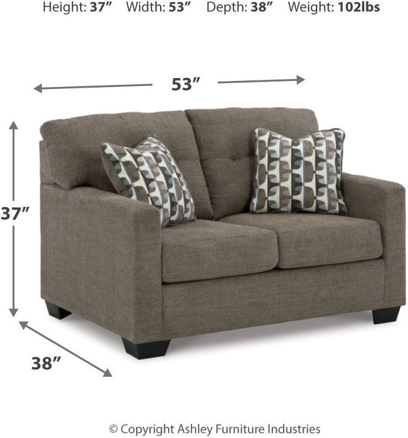 Mahoney Loveseat In Chocolate 3100535