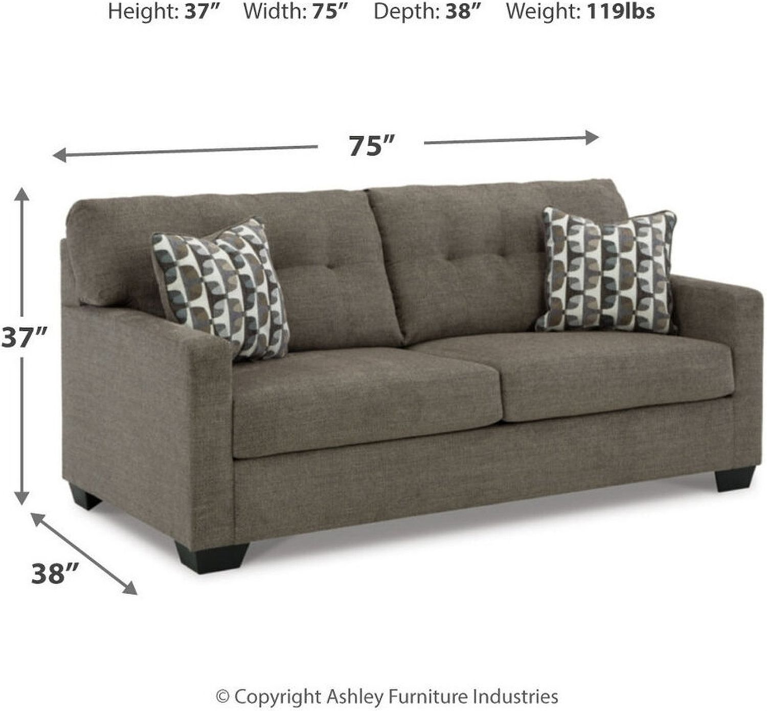 Mahoney Sofa In Chocolate 3100538