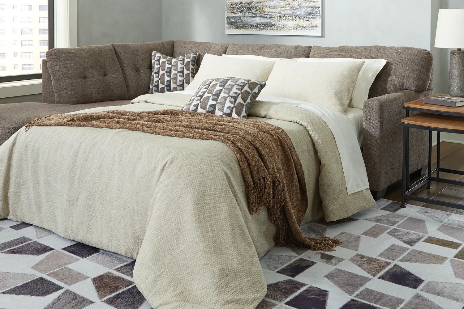 Mahoney 2-Piece LAF Sectional with Chaise In Chocolate 31005S1