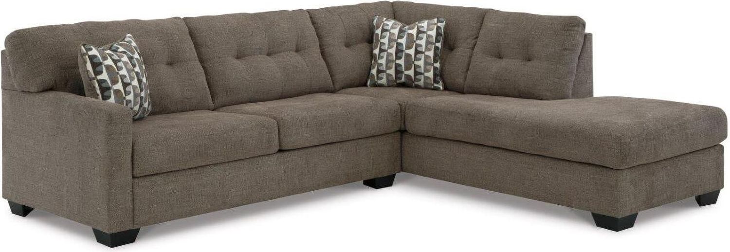 Mahoney 2-Piece RAF Sectional with Chaise In Chocolate 31005S2