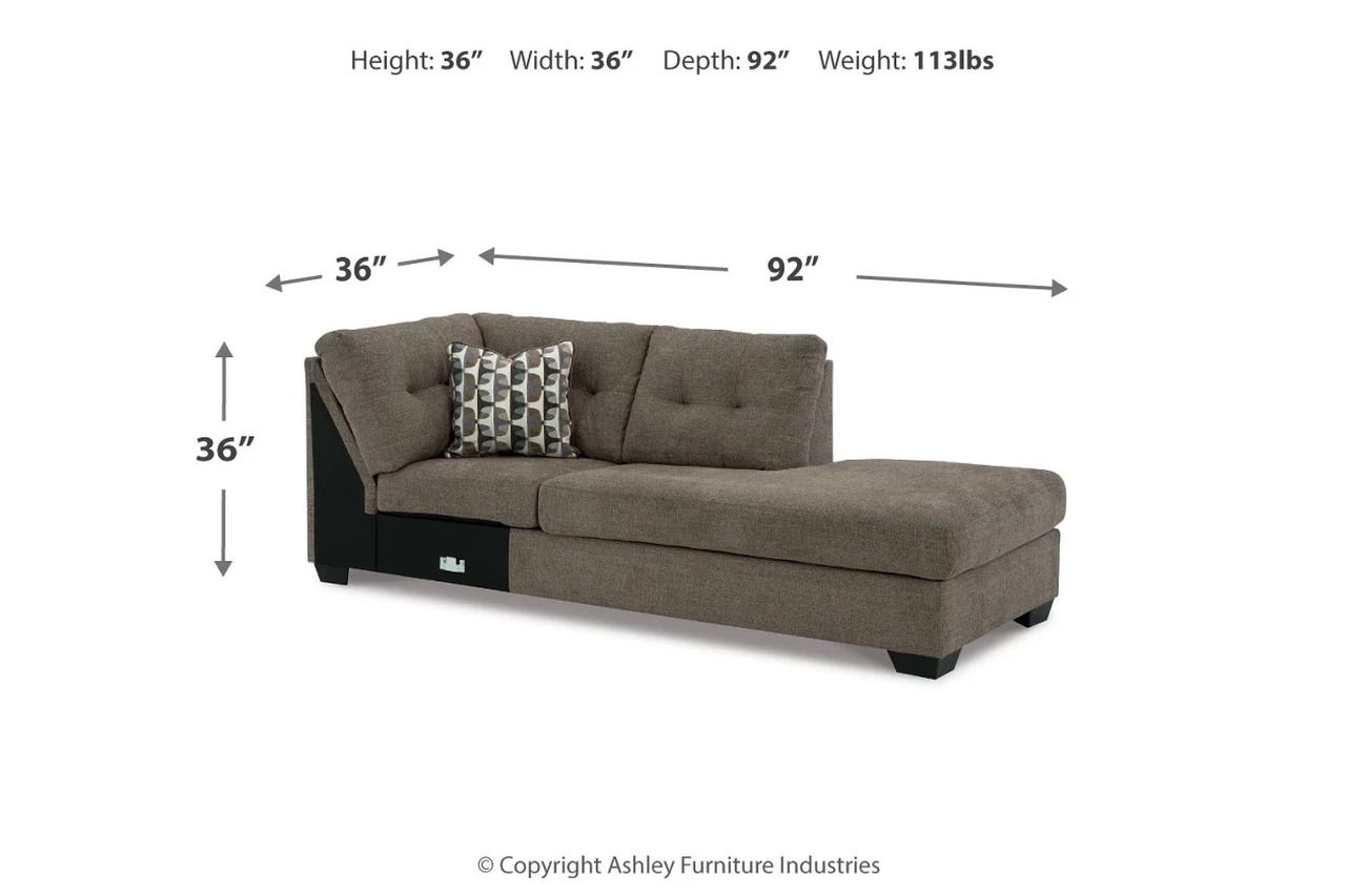 Mahoney 2-Piece Sleeper Sectional and Ottoman In Chocolate 31005U4