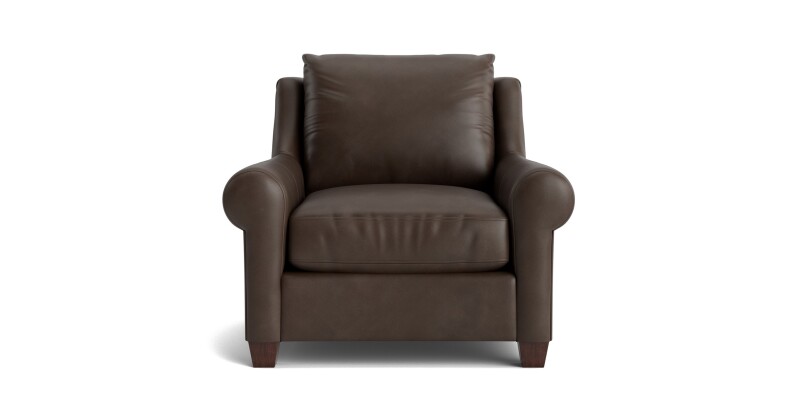 Ellery Leather Roll Arm Chair 310112L53