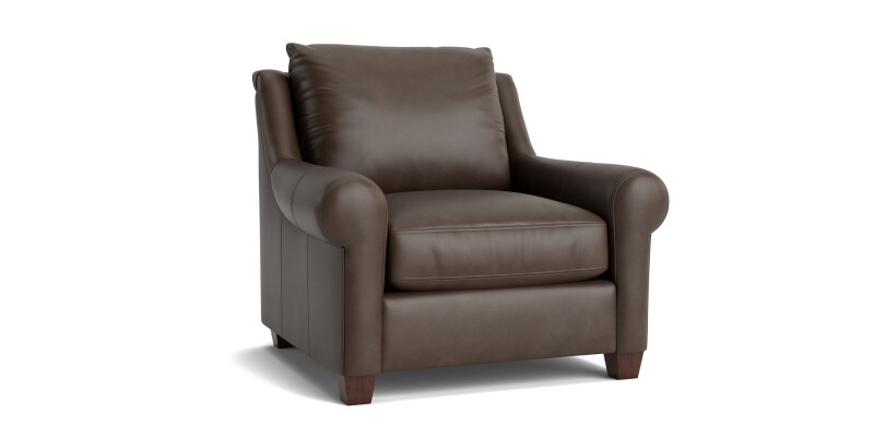 Ellery Leather Roll Arm Chair 310112L61