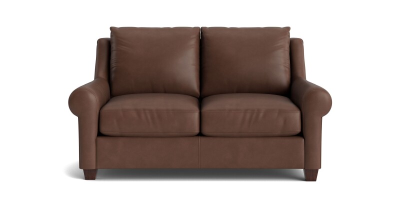 Ellery Leather Roll Arm Loveseat 310142L55