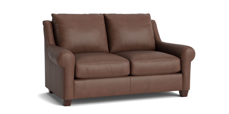 Ellery Leather Roll Arm Loveseat 310142L58