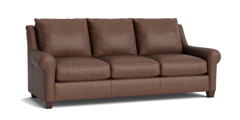 Ellery Leather Roll Arm Sofa 310172L54