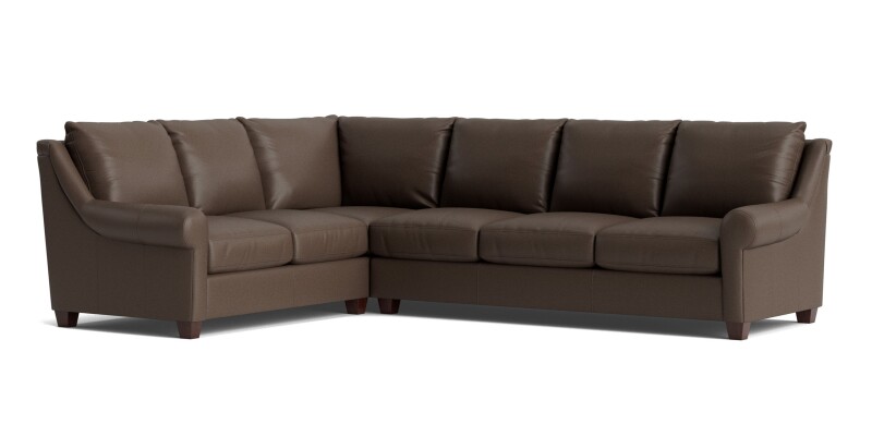 Ellery Leather Roll Arm L-Shaped Sectional 3101LSECTLLKIT54