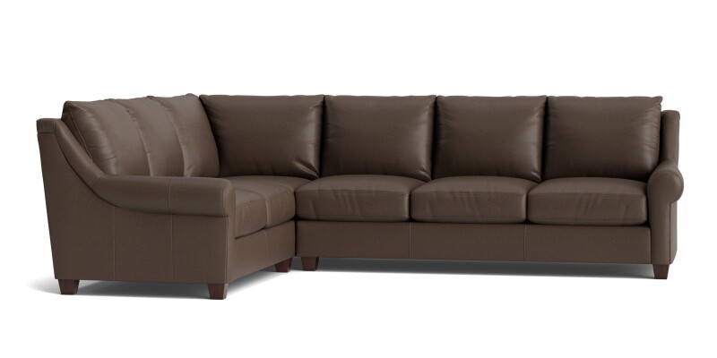 Ellery Leather Roll Arm L-Shaped Sectional 3101LSECTLLKIT56