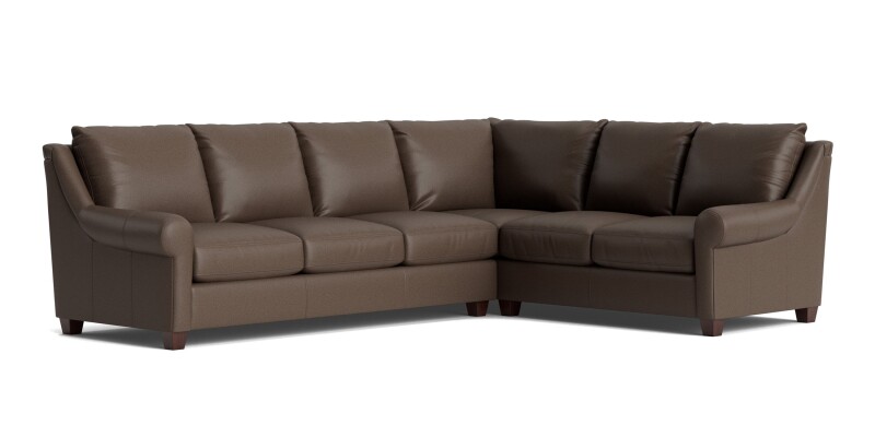 Ellery Leather Roll Arm L-Shaped Sectional 3101LSECTLLRKIT56