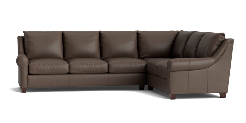 Ellery Leather Roll Arm L-Shaped Sectional 3101LSECTLLRKIT58