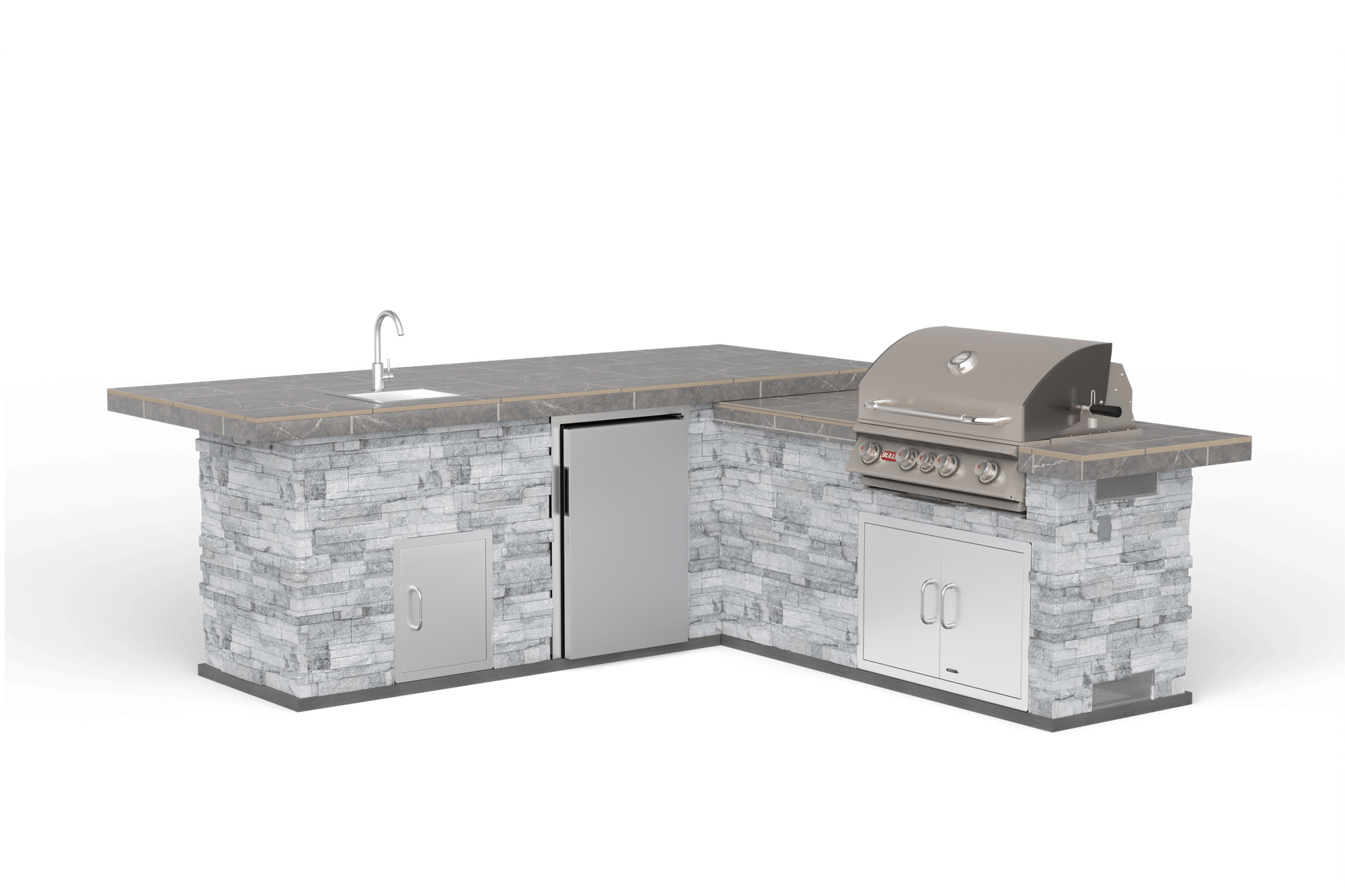 Gourmet Q L Shaped Outdoor Kitchen & Grill 31020