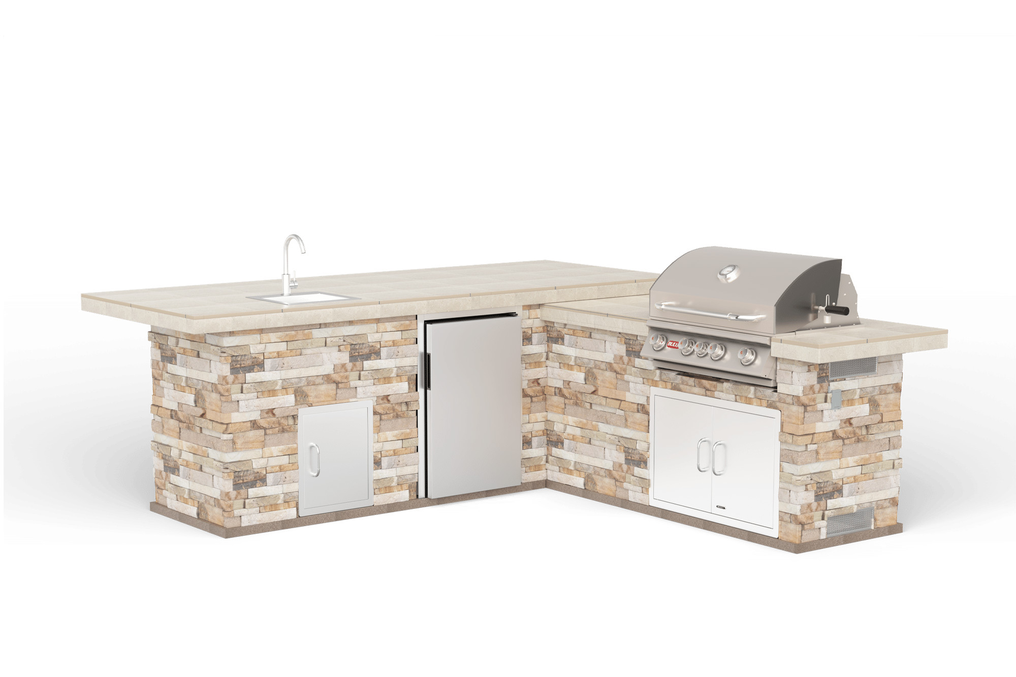 Gourmet Q L Shaped Outdoor Kitchen & Grill 31020