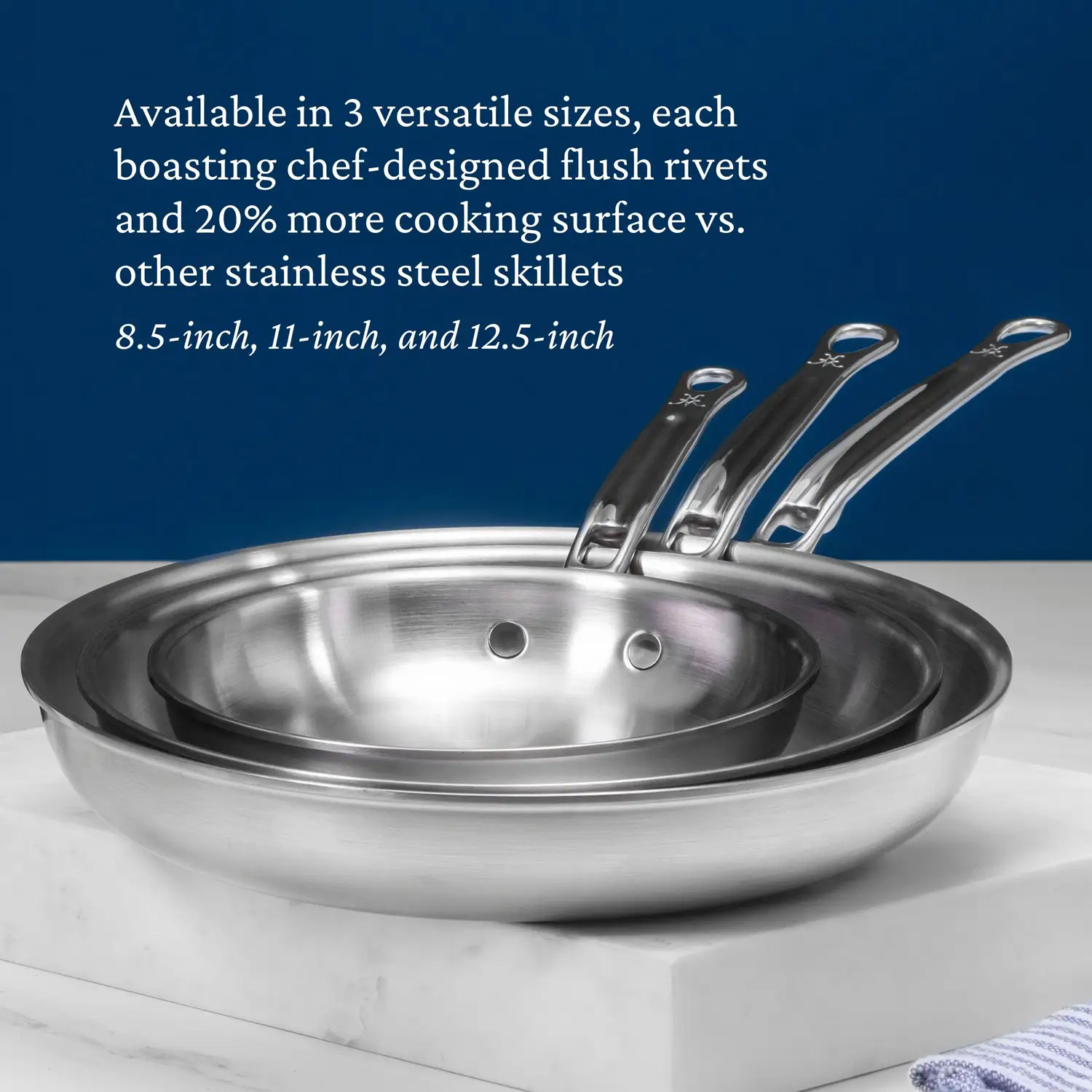 Commercial Clad Stainless Steel Skillets Small (8.5-Inch) 31026