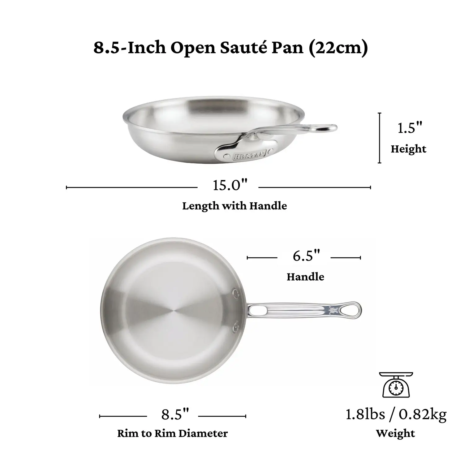Commercial Clad Stainless Steel Skillets Small (8.5-Inch) 31026